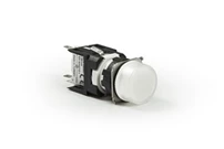 D Series Plastic with LED 12-30V AC/DC Round White 16 mm Pilot